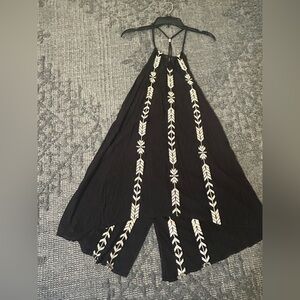 PPLA Black & Cream Sun Dress with White Arrow Pattern
